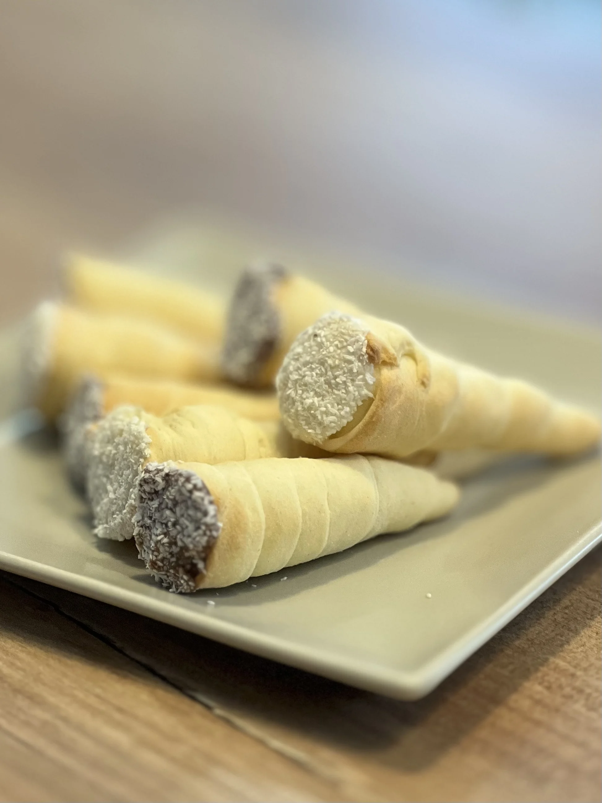 Cornete cu vanilie și ciocolată