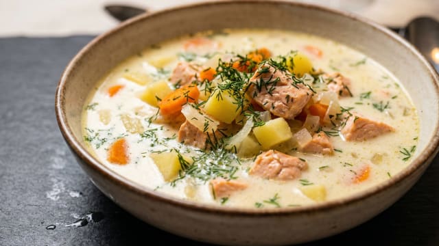 Salmon Soup with Dill
