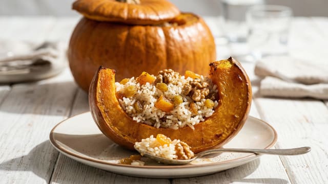 Ghapama (Rice- and Fruit-Stuffed Pumpkin)