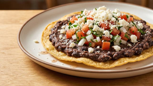 Garnaches (Fried Tortillas with Beans and Cheese)