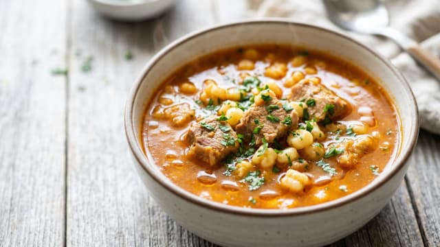 Fricasé Paceño (Pork and Hominy Soup)