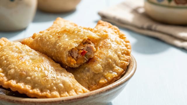 Pastel com Diabo Dentro (Tuna and Sweet Potato Pastries)