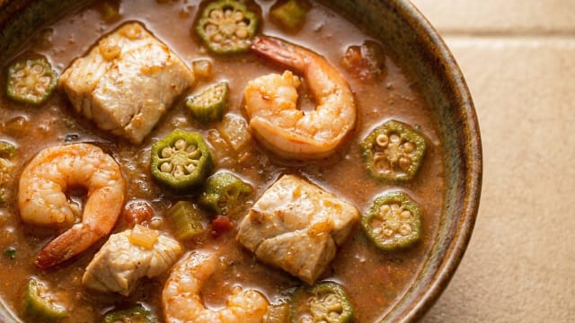 Jambo (Okra Soup with Fish and Shrimp)