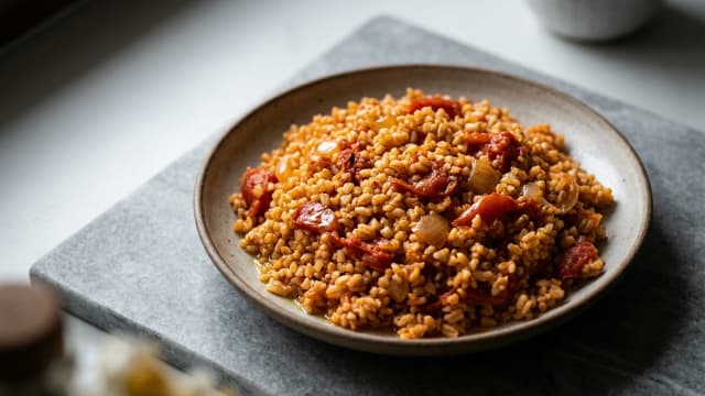 Pourgouri Pilafi (Tomato Bulgur Pilaf)