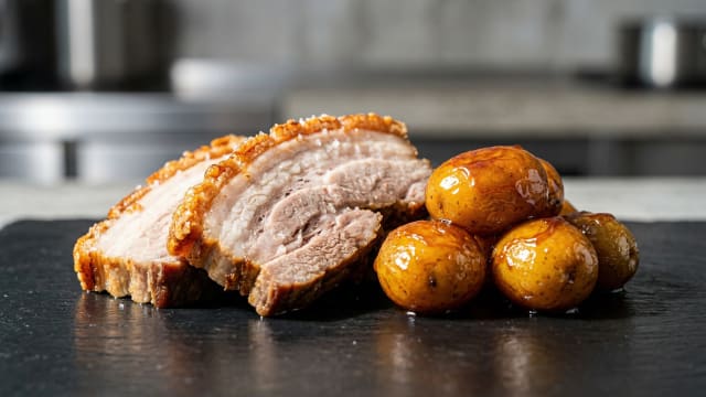 Flæskesteg med Brunede Kartofler (Roast Pork with Caramelized Potatoes)