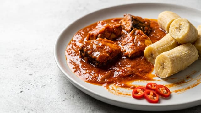 Pambota (Palm Nut Fish Stew with Plantain)