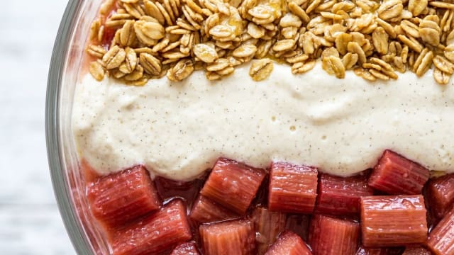 Rhubarb, Skyr and Oat Trifle