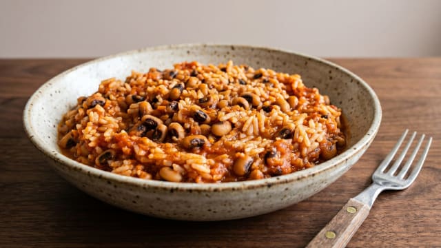 Gambian Tomato Rice with Cowpeas