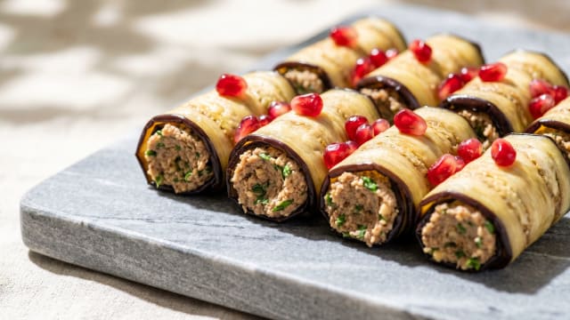 Badrijani Nigvzit (Eggplant Rolls with Walnut Filling)
