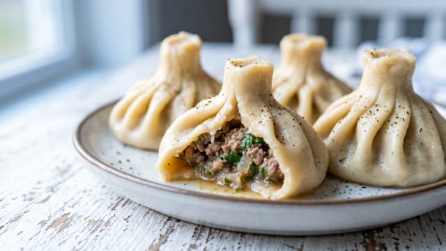 Khinkali (Georgian Meat Dumplings)