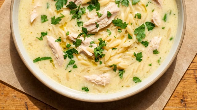 Avgolemono (Lemon Chicken and Orzo Soup)