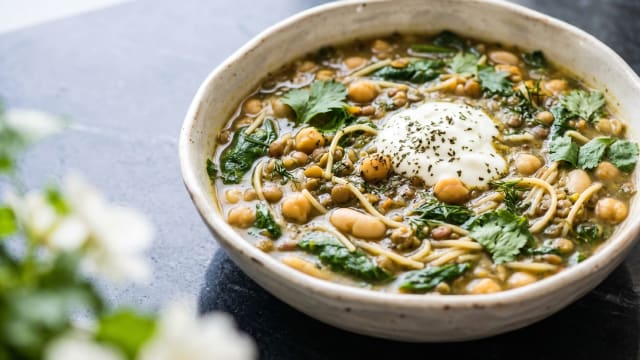 Ash Reshteh (Herb, Bean, and Noodle Soup)