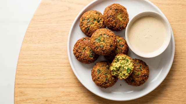 Falafel (Chickpea Fritters with Tahini Sauce)