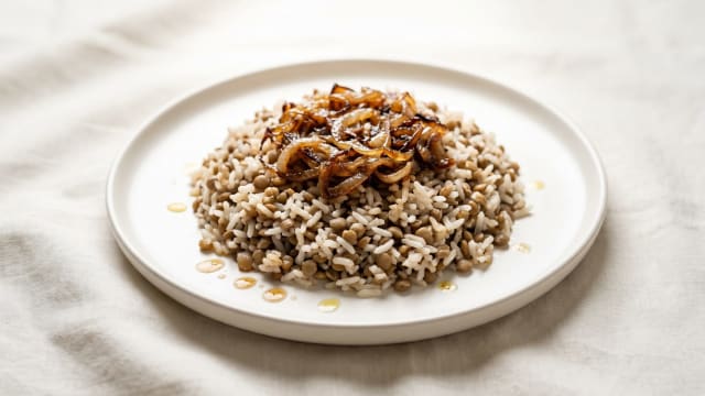 Lentils and Rice with Caramelized Onions