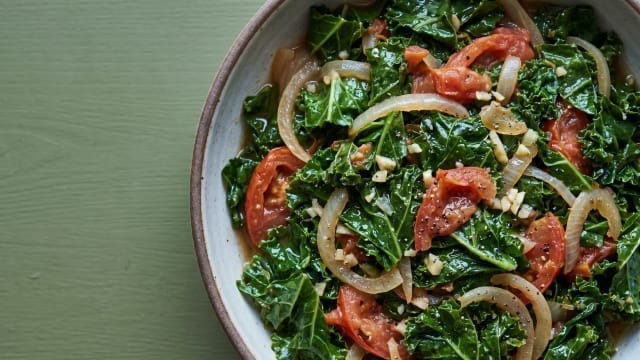 Sukuma Wiki (Braised Greens with Tomato)