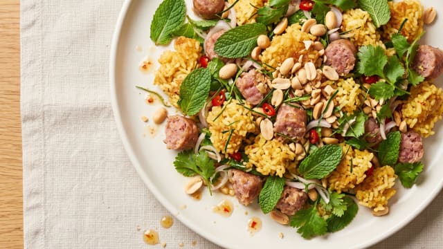 Nam Khao (Crispy Rice and Fermented Sausage Salad)