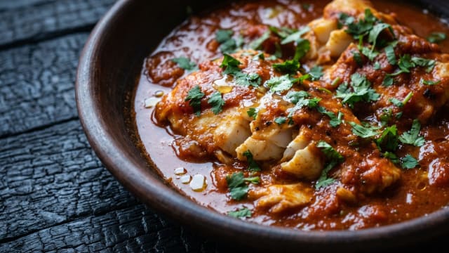 Haraime (Spiced Fish in Tomato Sauce)