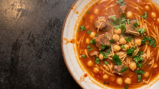Shorba Libiya (Lamb, Chickpea, and Vermicelli Soup)