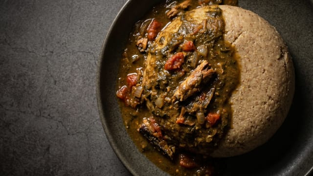 Tô with Baobab Leaf Sauce (Millet Porridge)