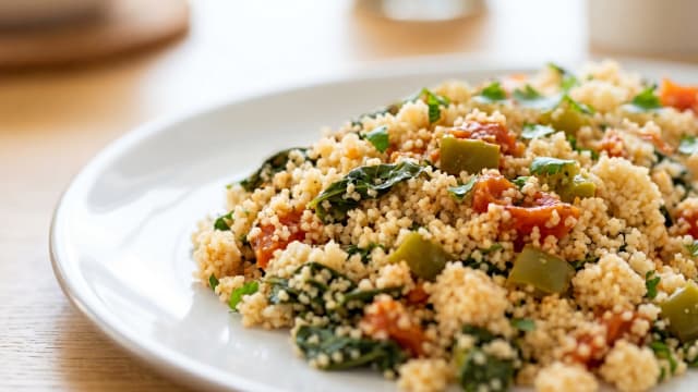 Dambou (Steamed Couscous with Moringa)