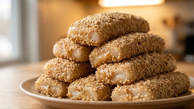 Injeolmi (Rice Cakes with Soybean Powder)