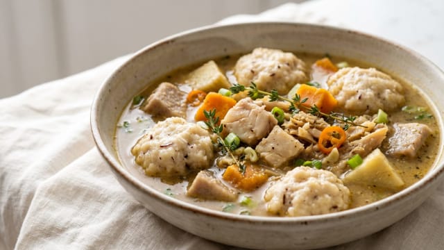 Fish Soup with Coconut Dumplings