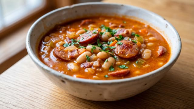 Pasulj sa Kobasicom (Bean Soup with Smoked Sausage)