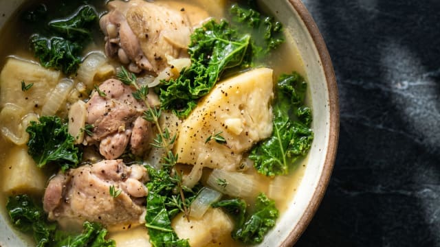 Seychellois-Style Breadfruit and Chicken Soup