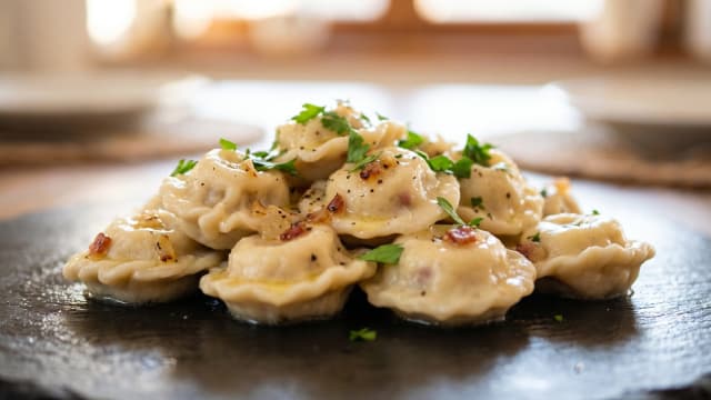 Idrijski Žlikrofi (Slovenian Potato-Filled Dumplings)