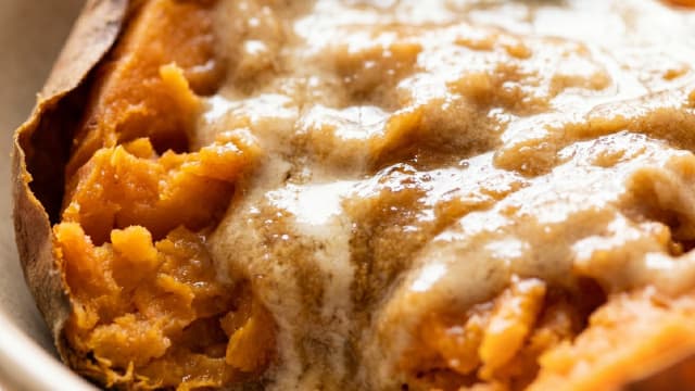 Baked Sweet Potato with Coconut Cream