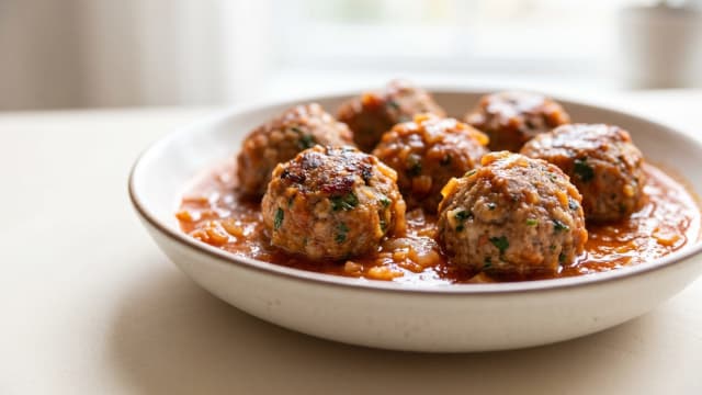 Albóndigas en Salsa de Tomate (Meatballs in Tomato Sauce)