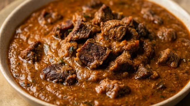 Mullah Ahmar Tagalia (Dried Meat and Okra Stew)
