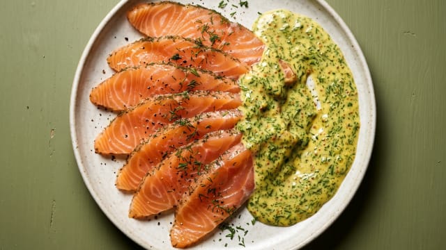 Gravlax (Dill-Cured Salmon with Mustard Sauce)