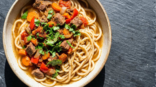 Lagman (Noodles with Beef and Vegetables)