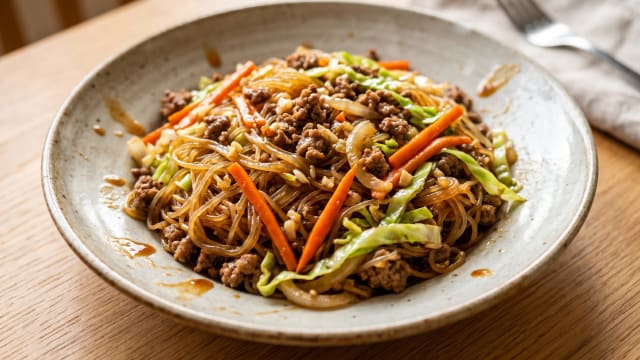 Sapasui (Beef Vermicelli Stir-Fry)