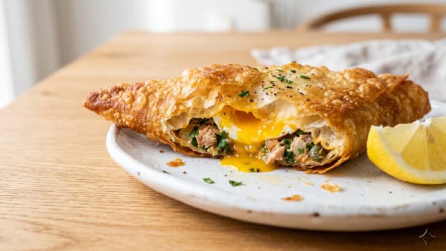 Brik au Thon (Tuna and Egg Pastry)