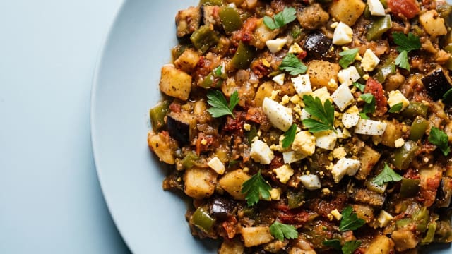 Kafteji (Chopped Fried Vegetables and Egg)