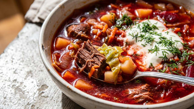 Borshch (Beet and Cabbage Soup)