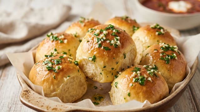 Pampushky (Ukrainian Garlic Rolls)