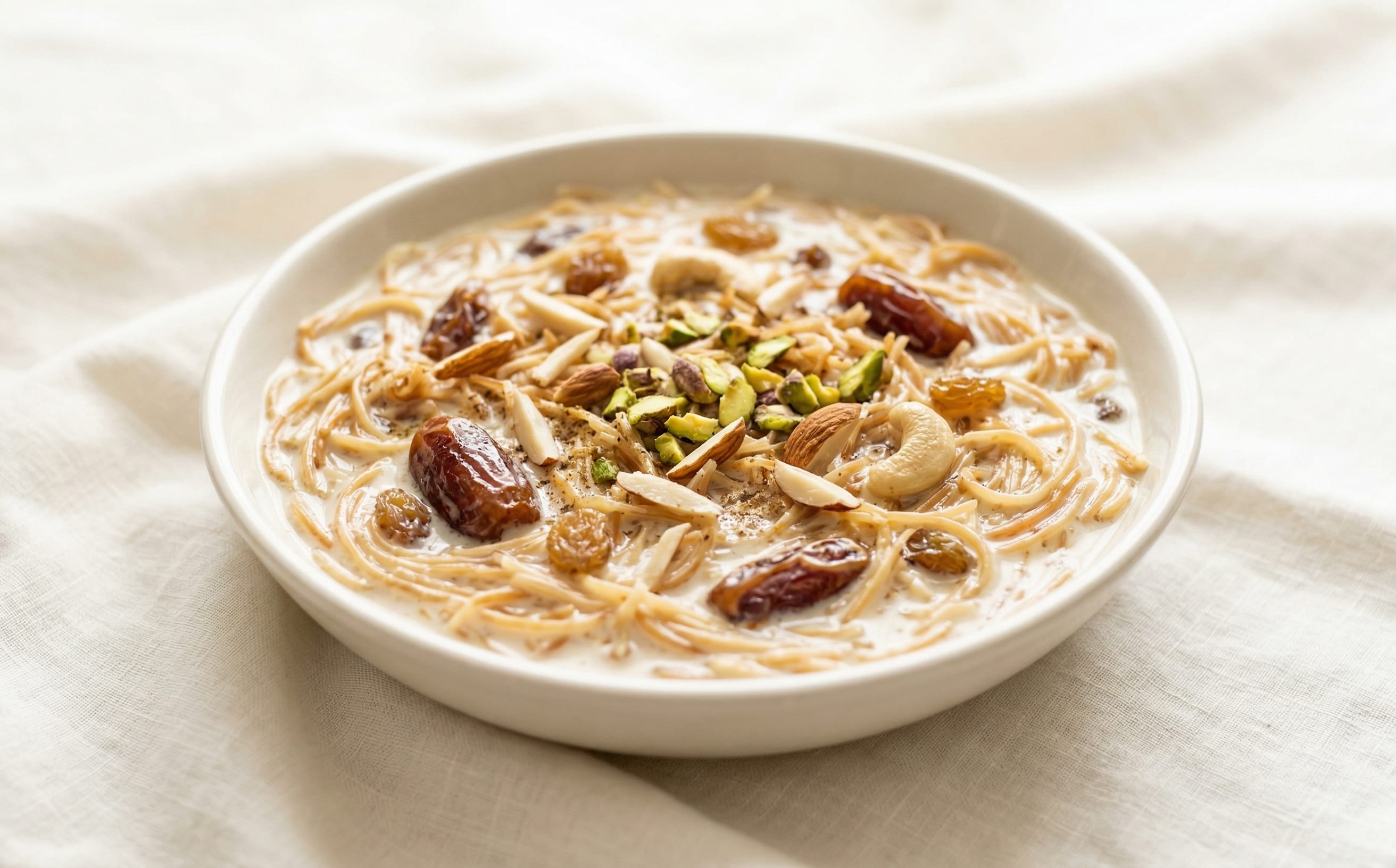 Sheer Khurma (Vermicelli Milk Pudding with Dates and Nuts)