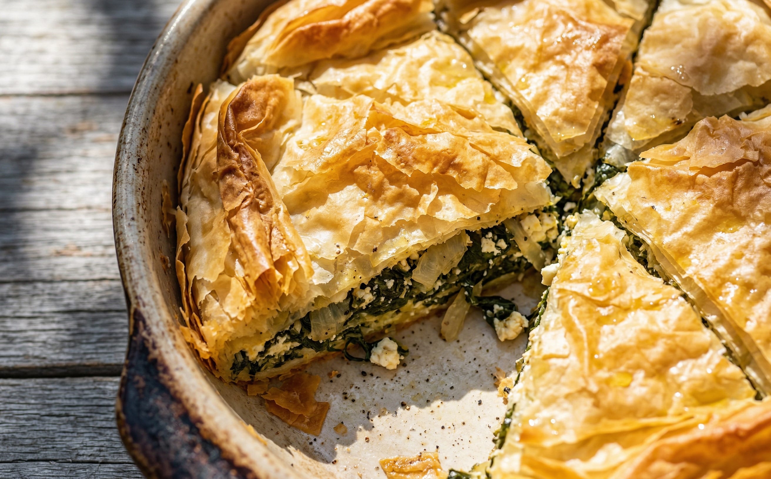 Byrek me Spinaq dhe Djathë (Spinach and Cheese Phyllo Pie)