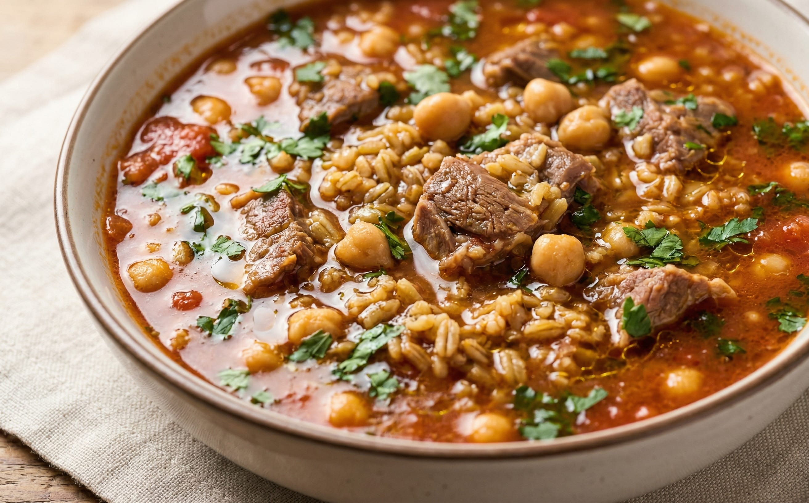 Chorba Frik (Freekeh and Lamb Soup)