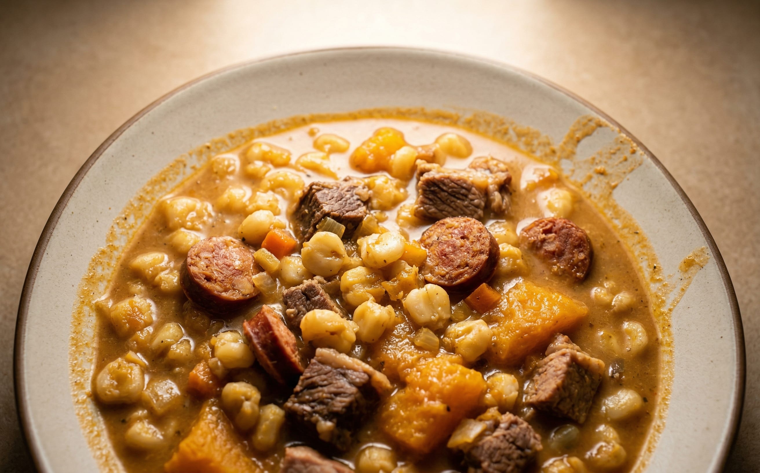 Locro (Hominy, Pumpkin, and Meat Stew)