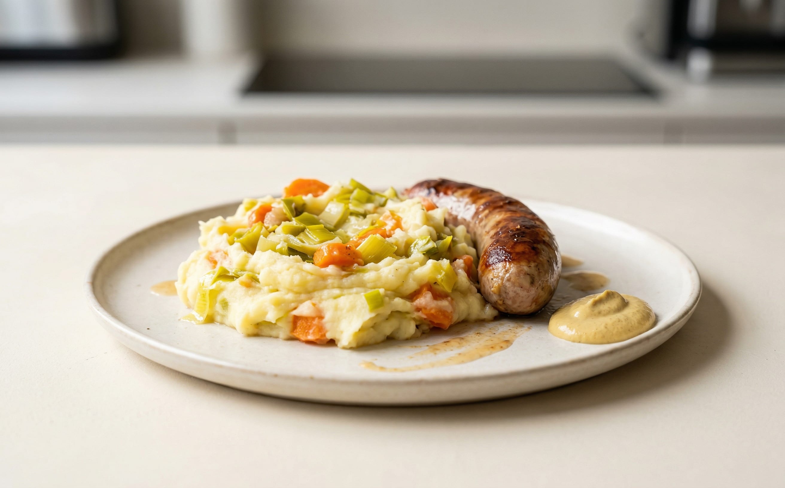 Stoemp met Worst (Vegetable Mash with Sausage)