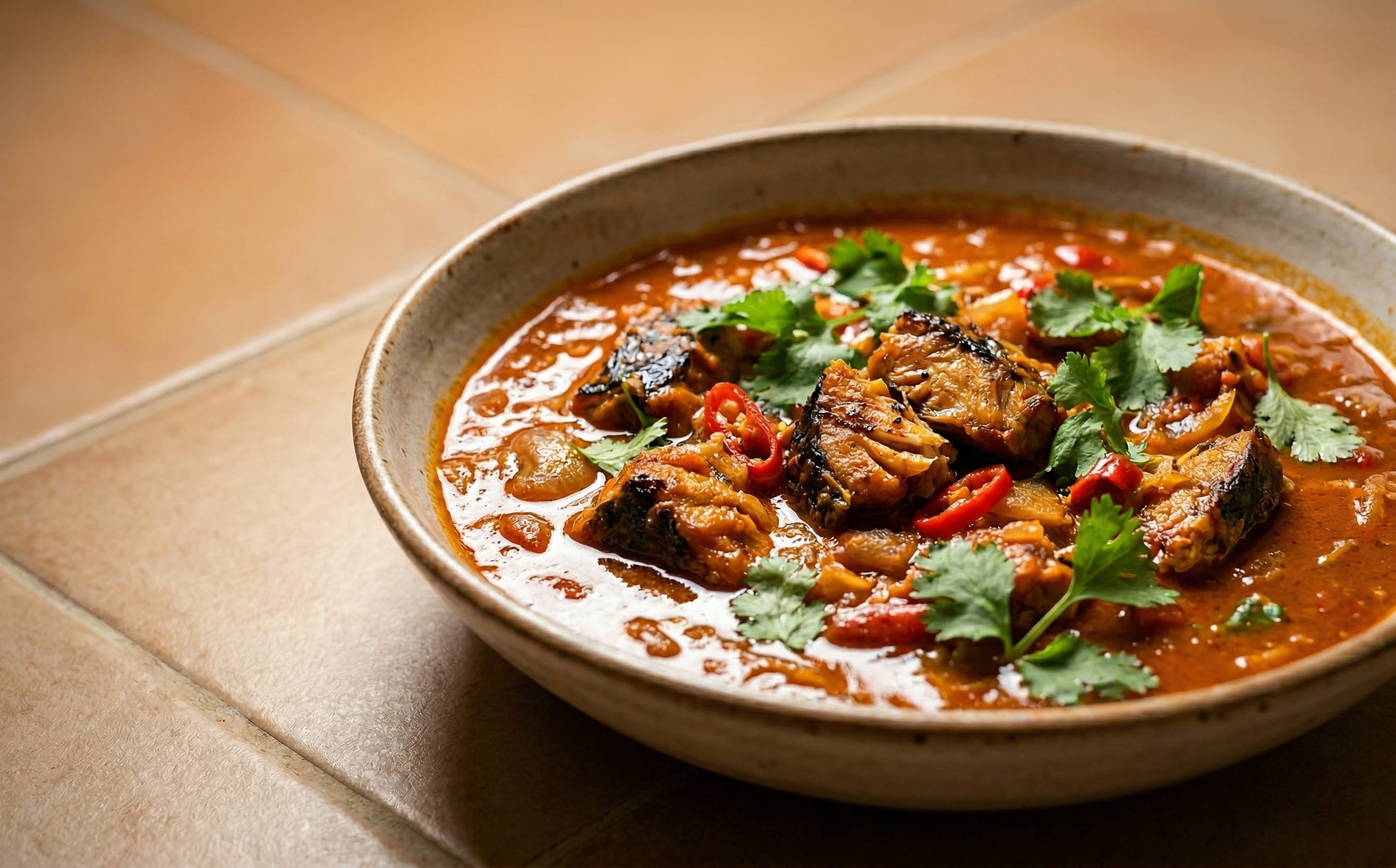 Sauce Graine au Poisson Fumé (Palm Nut Stew with Smoked Fish)