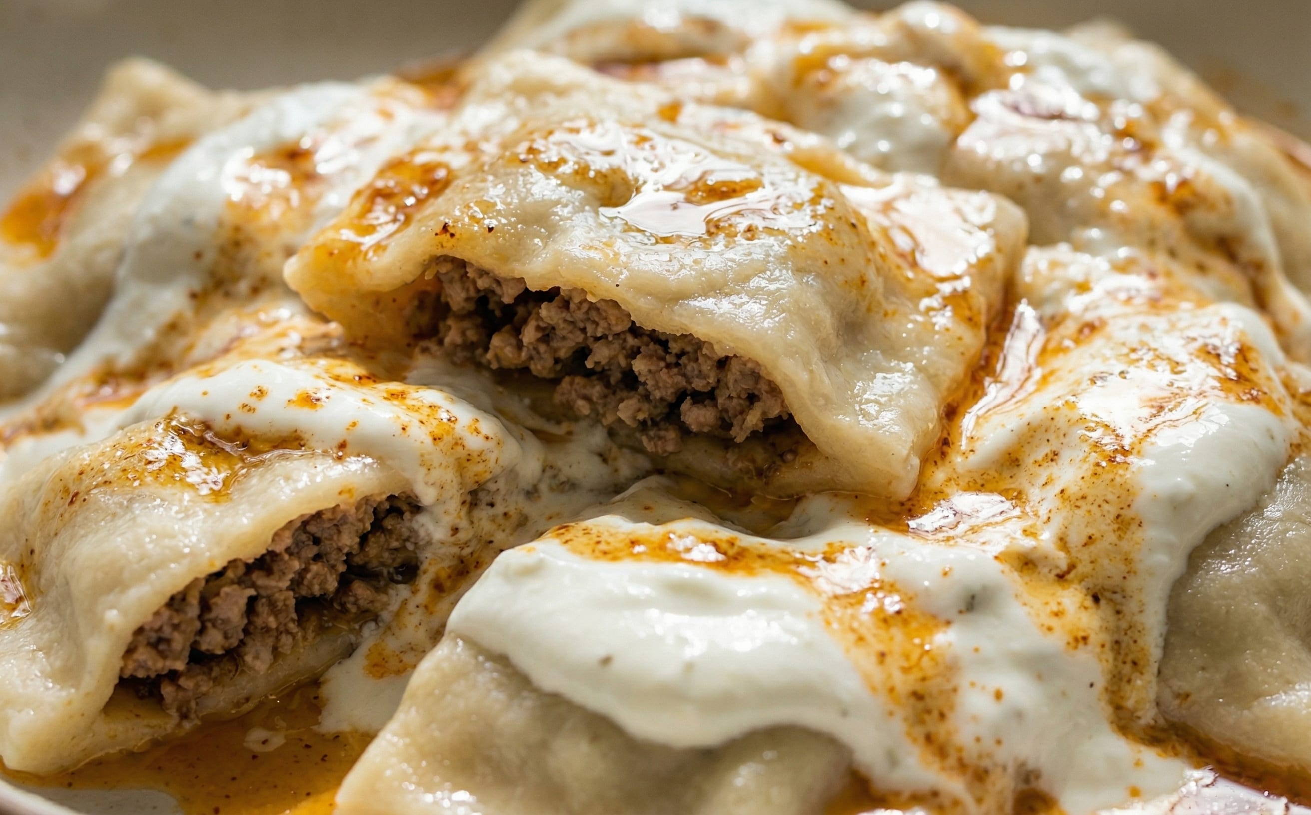 Klepe (Bosnian Meat Dumplings with Yogurt Sauce)