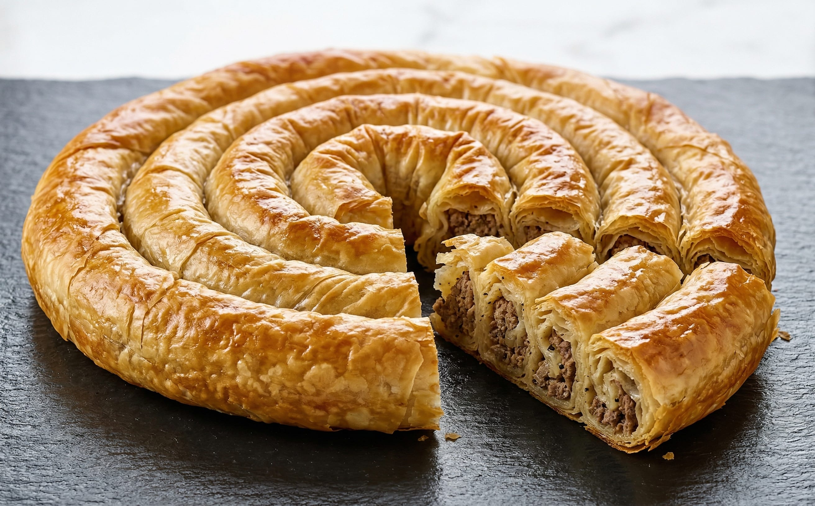 Burek (Bosnian Spiral Meat Pie)