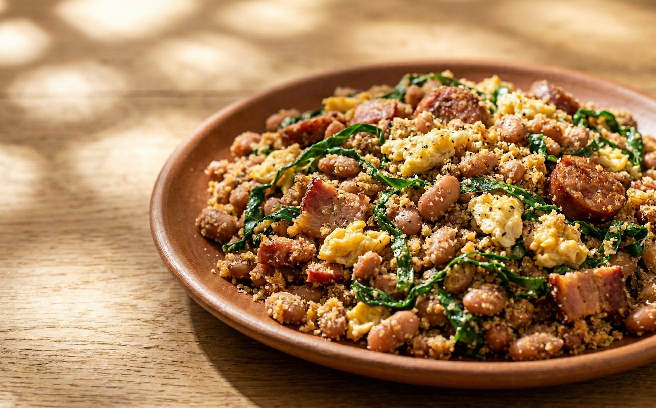 Feijão Tropeiro (Beans with Cassava Flour and Greens)