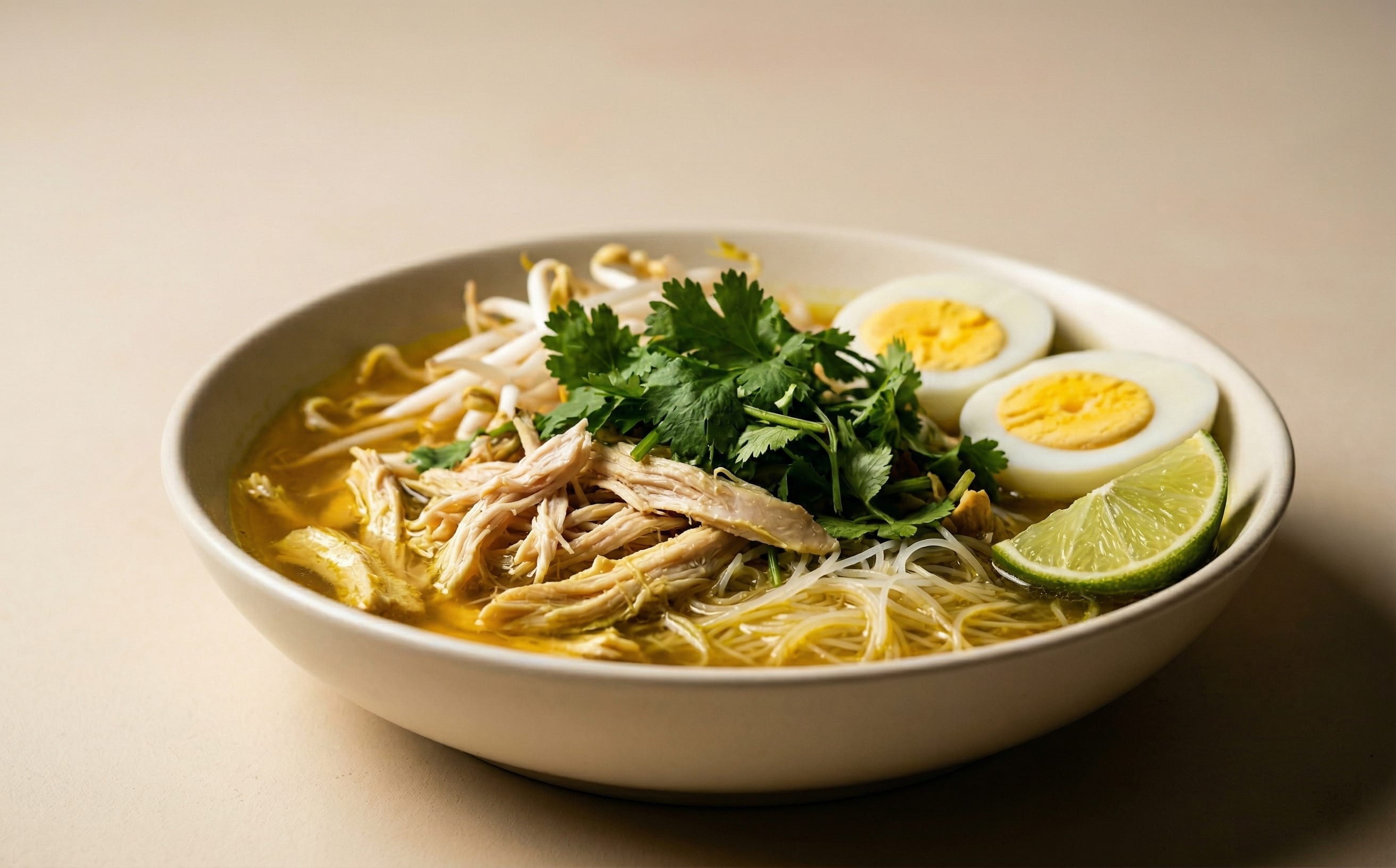 Soto Brunei (Chicken Turmeric Noodle Soup)