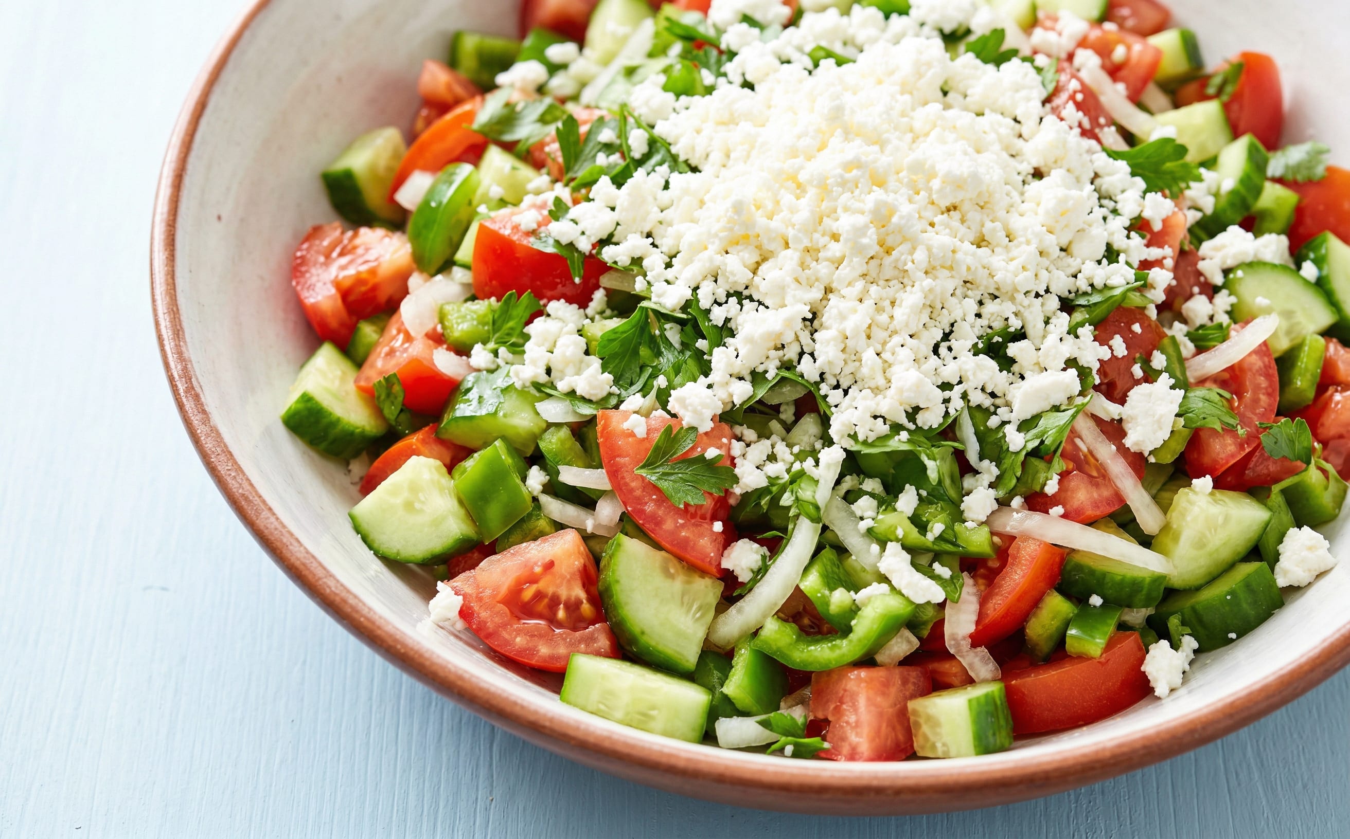 Shopska Salata (Tomato, Cucumber, and Brined Cheese Salad)